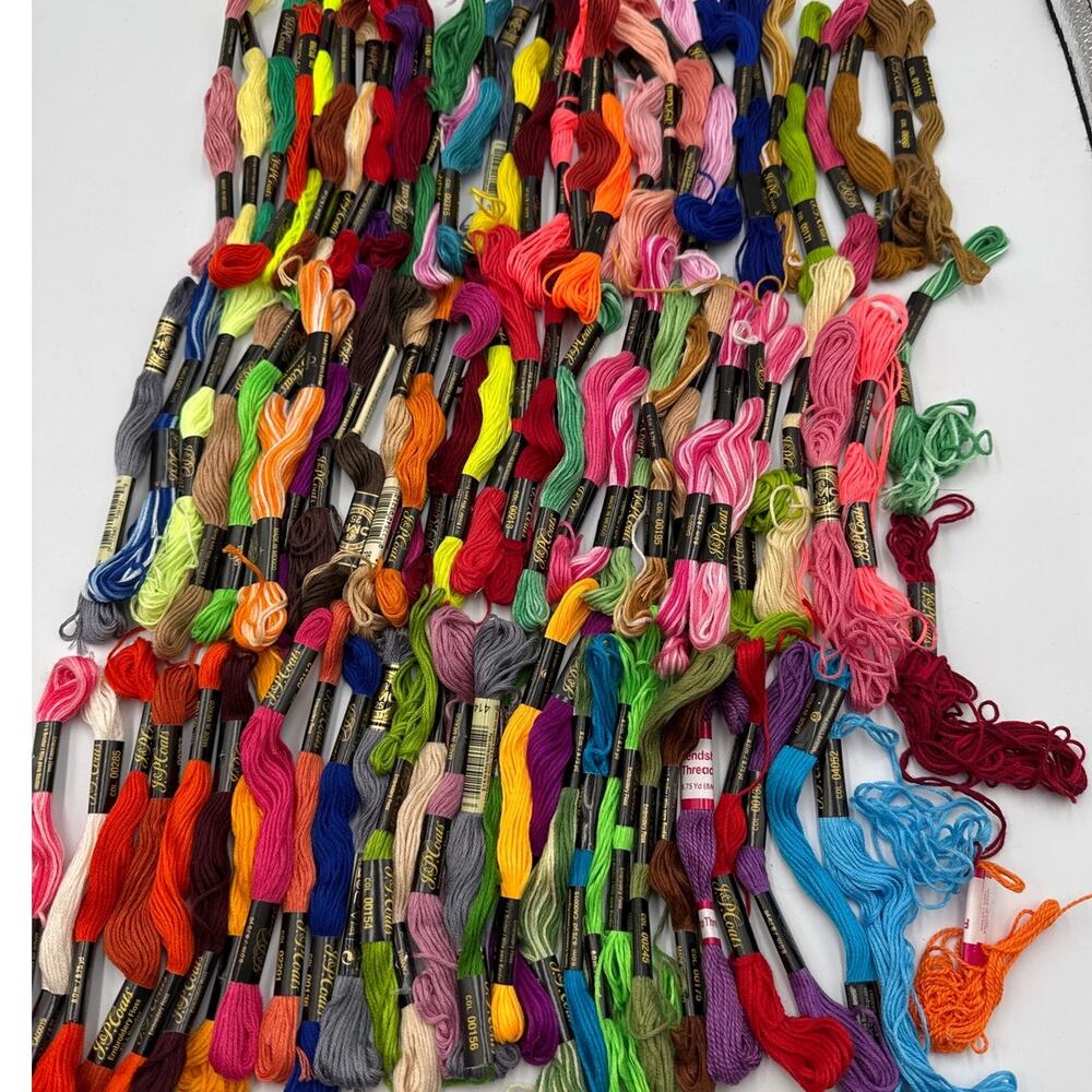 Embroidery Floss Thread Lot of 86 Pieces 7oz Multi Brands DMC JP Coats Cross